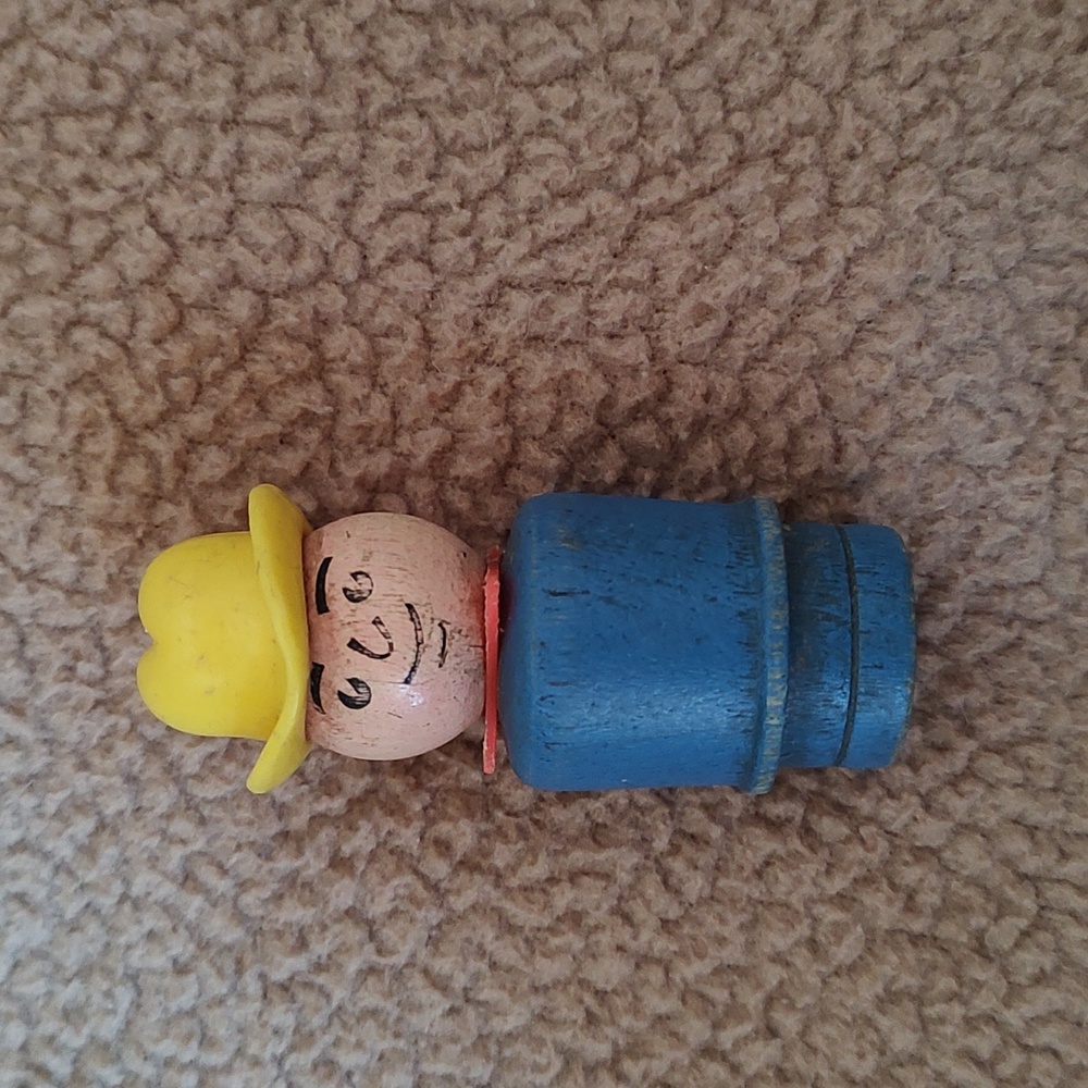 Vintage Fisher Price Wooden Cowboy